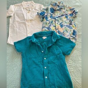 Boys Button Down Collar Short Sleeve Shirts Summer Tropical Cruise Vacation XS